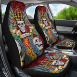 Set Of 2 The King Skull Seat Covers 101207 - YourCarButBetter