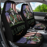 Set Of 2 Us Army Skulls Car Seat Covers 153908 - YourCarButBetter