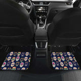 Set Of 4 Pcs Floral Day Of The Dead Sugar Skull Car Mats 101207 - YourCarButBetter