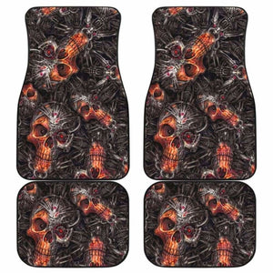 Set Of 4 Pcs Gothic Awesome Skull Car Mats 172727 - YourCarButBetter