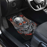 Set Of 4 Pcs Gothic Sugar Skull Car Mat 172727 - YourCarButBetter