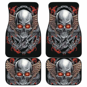 Set Of 4 Pcs Gothic Sugar Skull Car Mat 172727 - YourCarButBetter