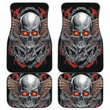 Set Of 4 Pcs Gothic Sugar Skull Car Mat 172727 - YourCarButBetter