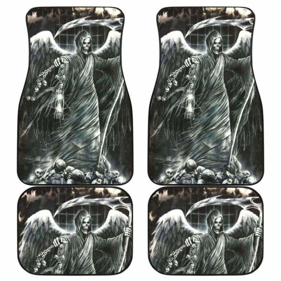 Set Of 4 Pcs Grim Reaper Car Mats 112608 - YourCarButBetter