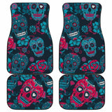 Set Of 4 Pcs Sugar Skull Car Mat 101207 - YourCarButBetter