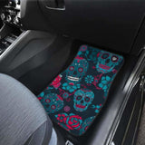 Set Of 4 Pcs Sugar Skull Car Mat 101207 - YourCarButBetter