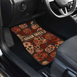 Set Of 4 Pcs Sugar Skull Car Mats 101207 - YourCarButBetter