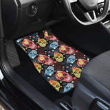 Set Of 4 Pcs Sugar Skull Car Mats 101207 - YourCarButBetter