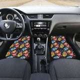 Set Of 4 Pcs Sugar Skull Car Mats 101207 - YourCarButBetter