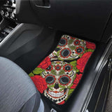 Set Of 4 Pcs Sugar Skull Car Mats 101207 - YourCarButBetter