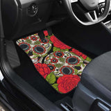 Set Of 4 Pcs Sugar Skull Car Mats 101207 - YourCarButBetter