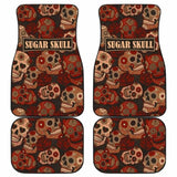 Set Of 4 Pcs Sugar Skull Car Mats 101207 - YourCarButBetter