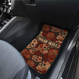 Set Of 4 Pcs Sugar Skull Car Mats 101207 - YourCarButBetter