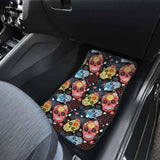 Set Of 4 Pcs Sugar Skull Car Mats 101207 - YourCarButBetter