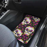 Set Of 4 Pcs Sugar Skull Day Of The Dead Car Mat 101207 - YourCarButBetter