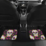 Set Of 4 Pcs Sugar Skull Day Of The Dead Car Mat 101207 - YourCarButBetter