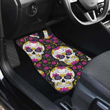 Set Of 4 Pcs Sugar Skull Day Of The Dead Car Mat 101207 - YourCarButBetter