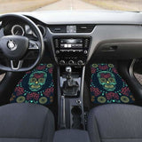 Set Of 4 Pcs Sugar Skull Day Of The Dead Car Mats 101207 - YourCarButBetter