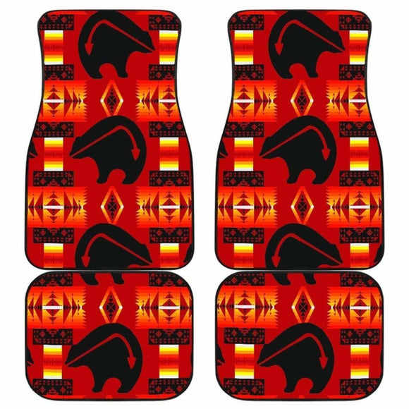 Seven Tribes Bear Red Front And Back Car Mats (Set Of 4) 153908 - YourCarButBetter