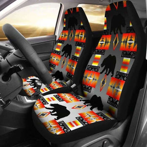 Seven Tribes Black and White Bear Car Seat Covers 153908 - YourCarButBetter