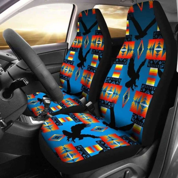 Seven Tribes Eagle Turquoise Fade Car Seat Covers 110424 - YourCarButBetter