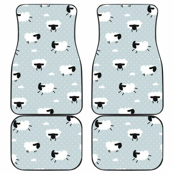 Sheep Polka Dot Cloud Pattern Front And Back Car Mats 143731 - YourCarButBetter