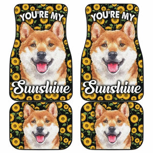 Shiba Dog You’re My Sunshine Sunflower Car Floor Mats 210101 - YourCarButBetter