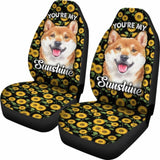Shiba Dog You’re My Sunshine Sunflower Car Seat Covers 210101 - YourCarButBetter