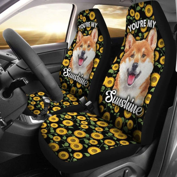 Shiba Dog You’re My Sunshine Sunflower Car Seat Covers 210101 - YourCarButBetter