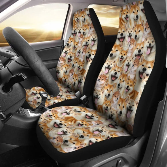 Shiba Inu Full Face Car Seat Covers 094201 - YourCarButBetter
