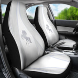 Shine Silver Horse Mustang Metallic Style Printed Amazing Gift Ideas Car Seat Covers 211407 - YourCarButBetter