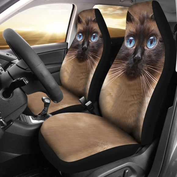 Siamese Cat Car Seat Covers Cute Cat Face 112428 - YourCarButBetter
