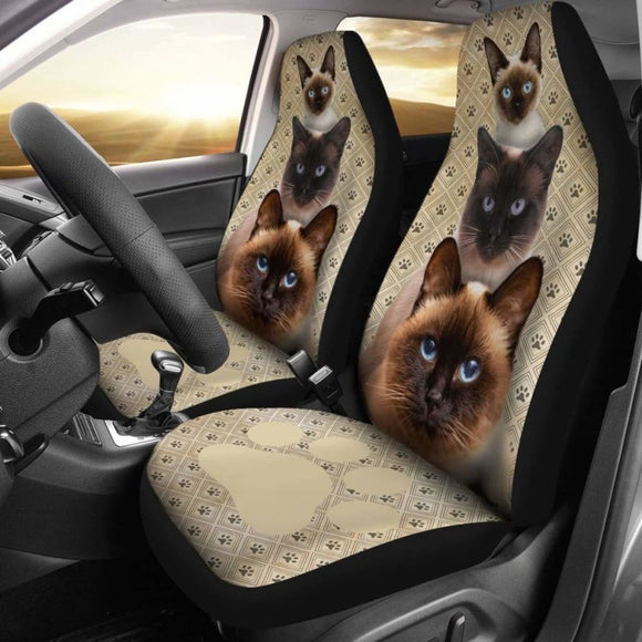 Siamese Cat Car Seat Covers Funny For Cat Lover 112428 - YourCarButBetter