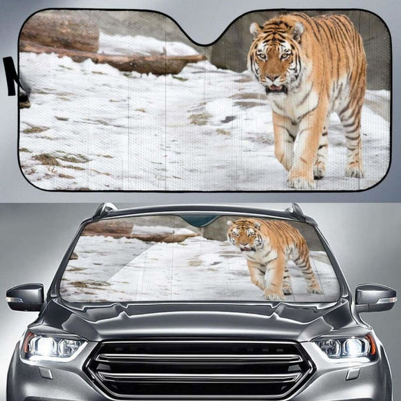 Siberian Tiger Amur Tiger Snow Hd Car Sun Shade 172609 - YourCarButBetter