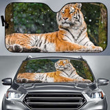 Siberian Tiger Elena Tigress Snowfall Hd 4K Car Sun Shade 172609 - YourCarButBetter