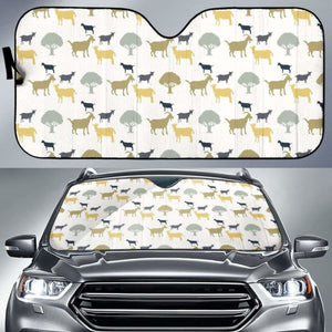 Silhouettes Of Goat And Tree Pattern Car Auto Sun Shades 182102 - YourCarButBetter