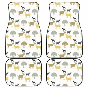 Silhouettes Of Goat And Tree Pattern Front And Back Car Mats 153908 - YourCarButBetter