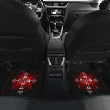 Silver Cross Art In Red Theme Car Floor Mats 160905 - YourCarButBetter