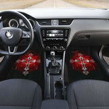 Silver Cross Art In Red Theme Car Floor Mats 160905 - YourCarButBetter