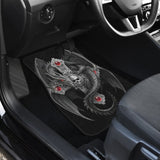 Silver Cross With Celtic Dragon Car Floor Mats 212501 - YourCarButBetter