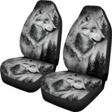 Silver Wolf and Tree Car Seat Covers 212302 - YourCarButBetter