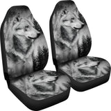 Silver Wolf and Tree Car Seat Covers 212302 - YourCarButBetter