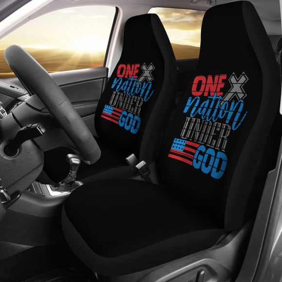 Simple Great One Nation Under God American Flag Car Seat Covers 211703 - YourCarButBetter