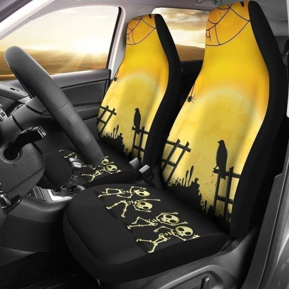 Skeleton Dance Halloween Car Seat Covers 102802 - YourCarButBetter