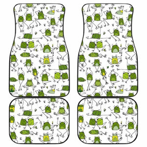 Sketch Funny Frog Pattern Front And Back Car Mats 154230 - YourCarButBetter