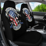 Skull American Live Free or Die Car Seat Covers 211103 - YourCarButBetter