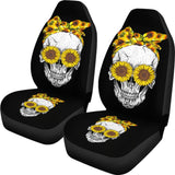 Skull Bandana Sunflower Cute Car Seat Covers 210403 - YourCarButBetter