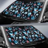 Skull Flower Roses Leave Pattern Car Auto Sun Shades 172609 - YourCarButBetter