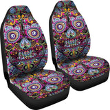 Skull Gift Polyester Fabric 3D Skull Car Seat Cover Set 01093223 - YourCarButBetter