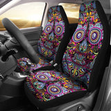 Skull Gift Polyester Fabric 3D Skull Car Seat Cover Set 01093223 - YourCarButBetter